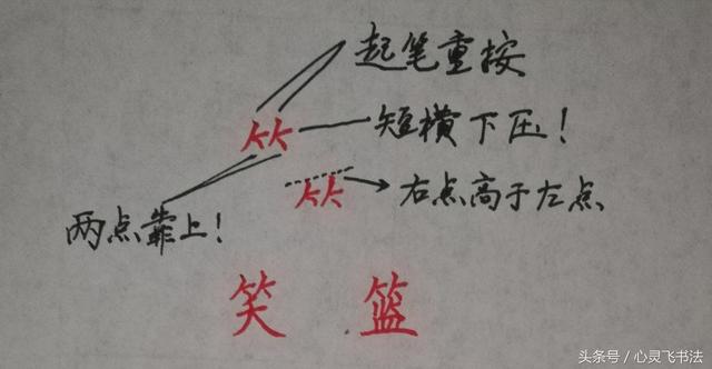 干货！收藏练字秘籍：精选50个最难写偏旁部首图解、技法、正误对照