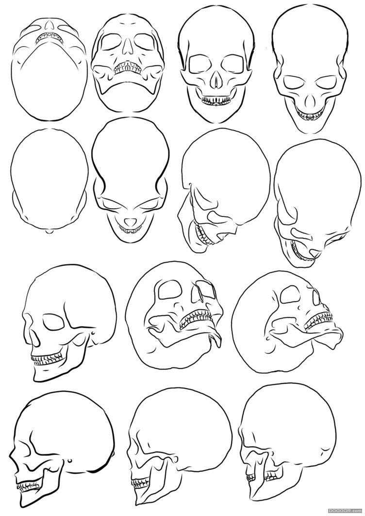人体结构画法之头颅-头部动作