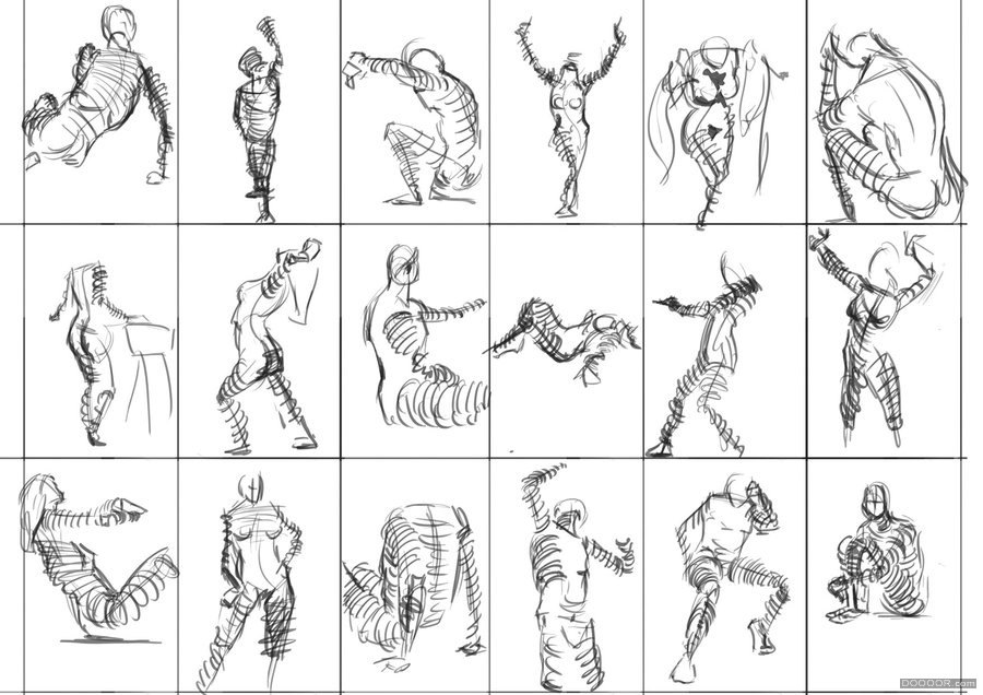 人体结构画法 之 躯干-肢体动作